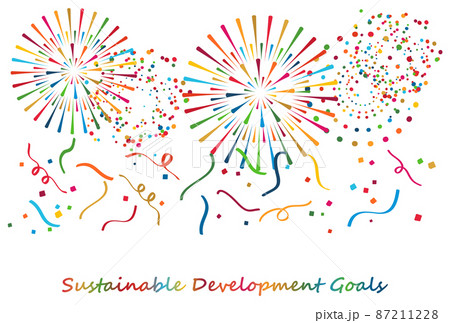 SDGsイメージの花火と紙吹雪のイラスト 87211228