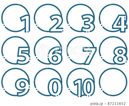 数字 番号 丸型 セット 青線 数字 番号 丸型 セット 青線 87211652