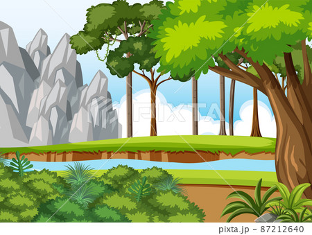 Prehistoric forest scene background Prehistoric forest scene background 87212640