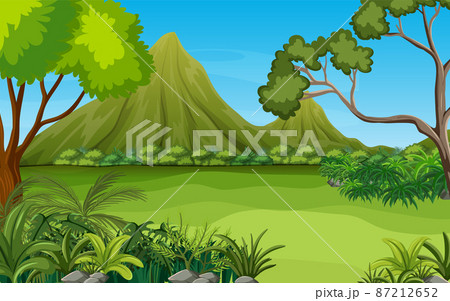 Prehistoric forest scene background Prehistoric forest scene background 87212652