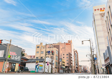 新潟市 鍋茶屋通り界隈　坂内小路から東堀通りの街並み 87213864