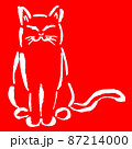 猫　和風　紅白 87214000