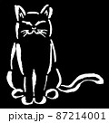 猫　和風　モノクロ 87214001