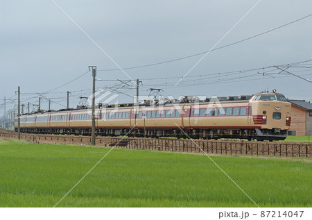 北陸本線　美川－加賀笠間　JR西日本　485系　A10編成（京都）　雷鳥 87214047