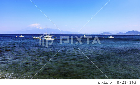 駿河湾とヨットと富士山 駿河湾とヨットと富士山 87214163