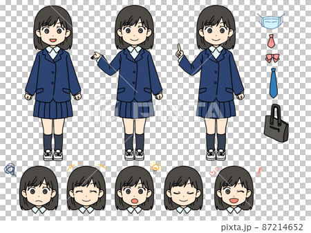案内やおススメをするブレザーの女子学生 87214652