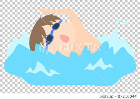 Boy goggles swimming in the crawl 87216044