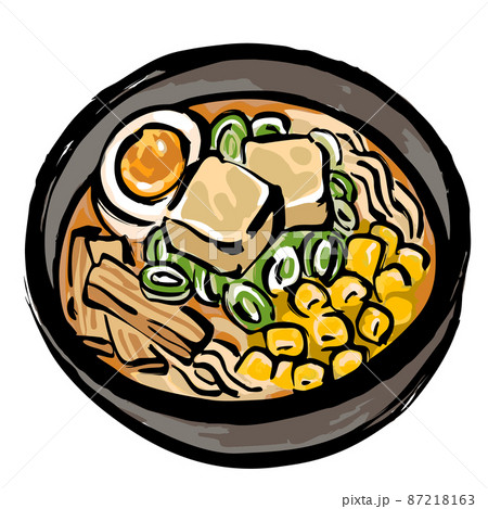 味噌ラーメンのイラスト 87218163