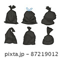 Set of Black plastic garbage bags vector illustration 87219012