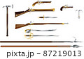 Set of pirates boarding weapon vector illustration 87219013