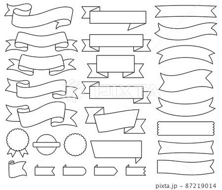 Ribbon banner or ribbon frame for text. Vintage  87219014