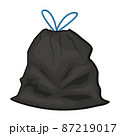 Black plastic garbage bag vector illustration in a cartoon flat style 87219017