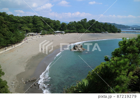 上から眺める高知県の桂浜風景 87219279