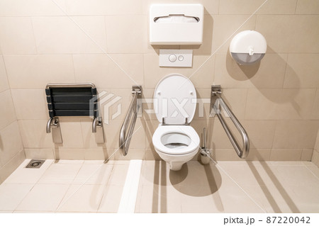 Public restroom for disabled people with special equipment 87220042
