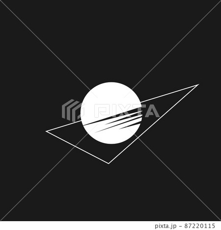Retrowave aesthetics, the composition of triangle and sun with stripes 1980s style. Synthwave black and white composition. Design element for retrowave style projects. Vector Retrowave aesthetics, the composition of triangle and sun with stripes 1980s style. Synthwave black and white composition. Design element for retrowave style projects. Vector 87220115