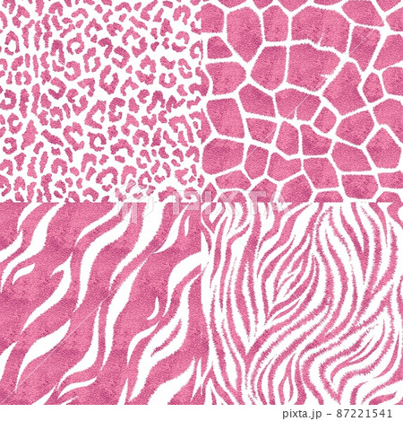 Set of seamless patterns with animal prints. Set of seamless patterns with animal prints. 87221541