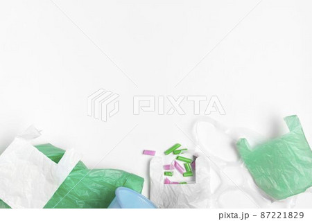 top view plastic bags with copy space top view plastic bags with copy space 87221829
