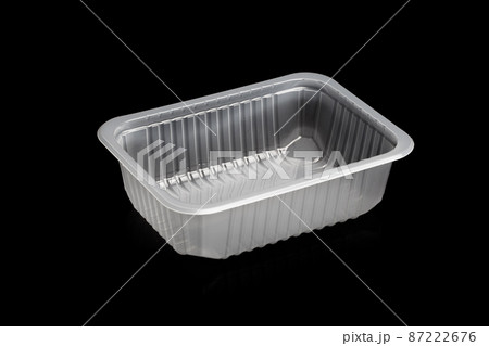 plastic container isolated on black 87222676