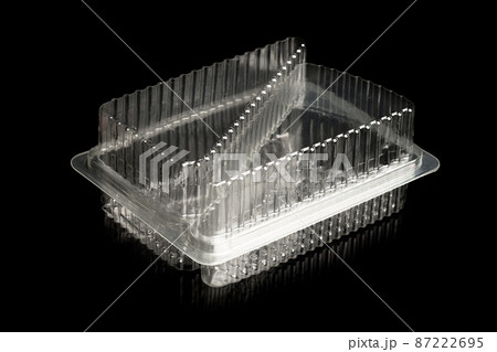 plastic container isolated on black 87222695