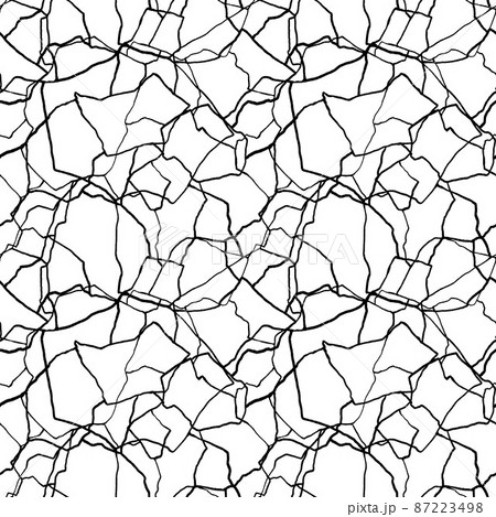 kintsugi art seamless pattern of splinters and different shards fragments with thin lines. 87223498