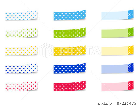 カラフルな付箋セット ドット柄のイラスト素材