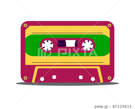 Vintage Cassette Retro 80's 90's Audio Cassette for a stylish retro party. Vector Illustration flat style Vintage Cassette Retro 80's 90's Audio Cassette for a stylish retro party. Vector Illustration flat style 87225613