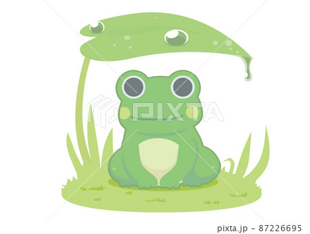 雨宿りするカエルのイラスト 87226695