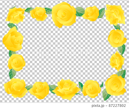 黄色いバラのフレームイラスト 87227802