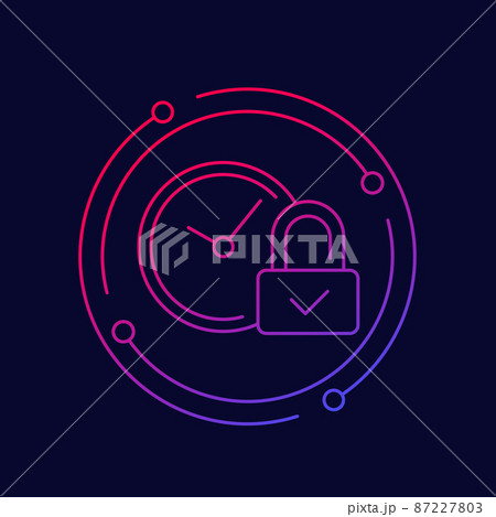 lock and time line icon for web lock and time line icon for web 87227803