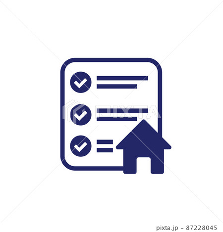 house and checklist icon on white house and checklist icon on white 87228045