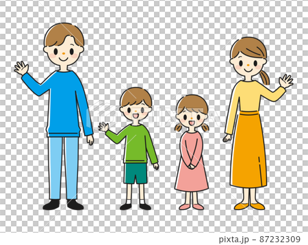 5 person family clipart of 4