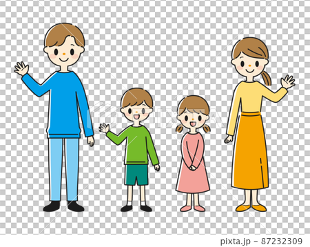 family 4 people clipart