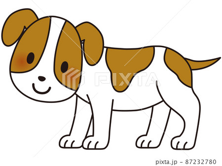 犬 いぬ イヌ 動物 動物園 かわいい 可愛い 戌 干支 ペット ビーグル ビーグル犬 成犬 中型犬のイラスト素材