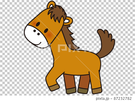 馬,ウマ,動物,動物園,かわいい,可愛い,ポニー,子馬,仔馬,イラスト,子供,サラブレッド 87232782