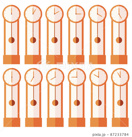 振り子のついた置き時計のアイコンのセット 87233784