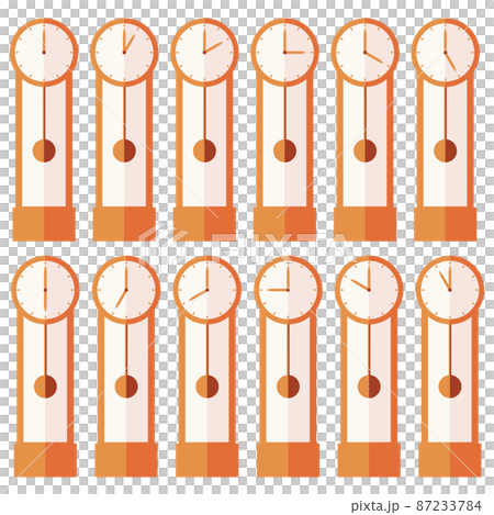 振り子のついた置き時計のアイコンのセット 87233784