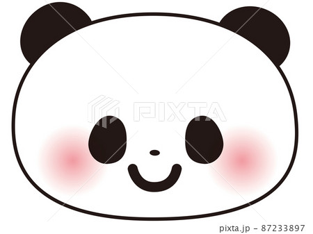 パンダ ぱんだ 動物 動物園 かわいい 可愛い 顔 子供向け ジャイアントパンダ 大熊猫 熊猫 白黒のイラスト素材