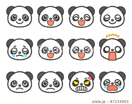 かわいいパンダのアイコンセット2のイラスト素材