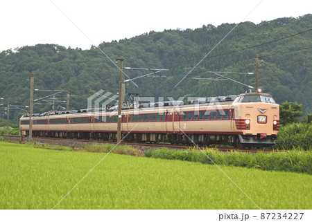 北陸本線　大土呂－北鯖江　JR西日本　485系　Y31編成（金沢）　加越 87234227