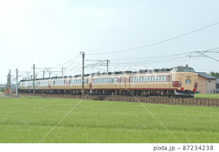 北陸本線　加賀笠間－美川　JR西日本　EF81-113（敦賀）＋485系（金沢）　配給　回送 87234238