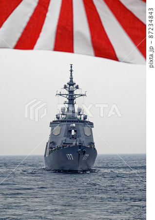 海上自衛隊 観艦式 護衛艦隊 旭日旗 イージス艦 海上自衛隊 観艦式 護衛艦隊 旭日旗 イージス艦 87234843