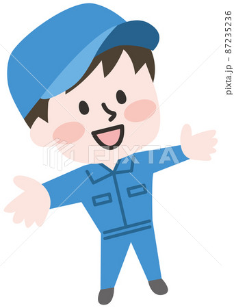 笑顔の作業員のイラスト 87235236