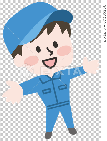 一個微笑的工人的插圖 一個微笑的工人的插圖 87235236