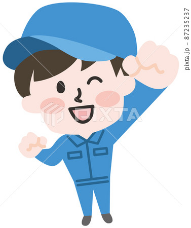 笑顔の作業員のイラスト 笑顔の作業員のイラスト 87235237