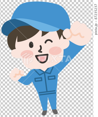 笑顔の作業員のイラスト 笑顔の作業員のイラスト 87235237