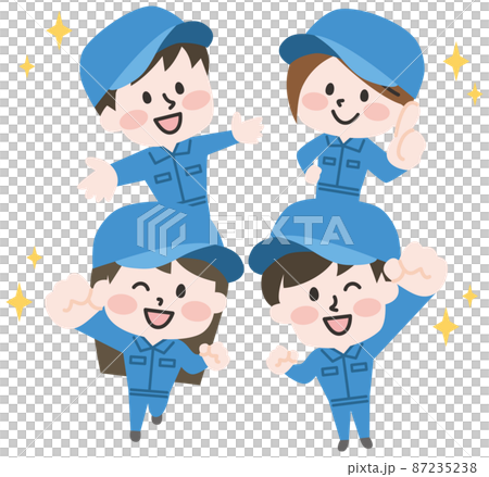 笑顔の作業員のイラスト 87235238