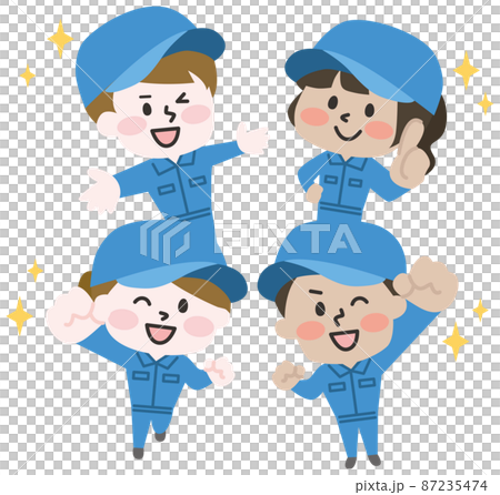 外国人の作業員のイラスト 外国人の作業員のイラスト 87235474