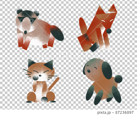 動物 セットバリエーション グラデーションイラスト 動物 セットバリエーション グラデーションイラスト 87236897