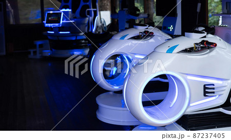 Motorcycles to play in the virtual reality club. Motorcycles to play in the virtual reality club. 87237405