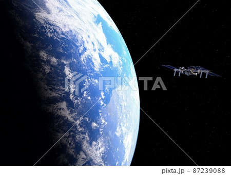 地球と国際宇宙ステーション ISS 3DCG perming3DCG220228 イラスト素材 地球と国際宇宙ステーション ISS 3DCG perming3DCG220228 イラスト素材 87239088